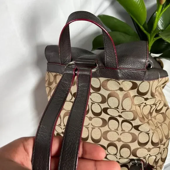 COACH Vintage Y2K Monogram Billie Leather and Canvas Backpack - Picture 4 of 14